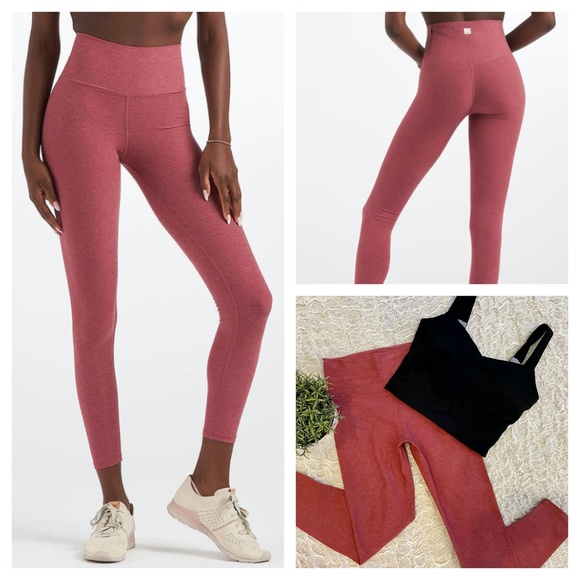 Vuori Pants - Vuori Clean Elevation Leggings High Waist Yoga Workout Tights Desert Rose Small